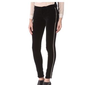 Current / Elliott crop black velvet w silver trim